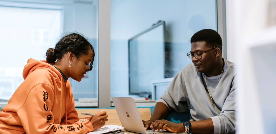 Students working together