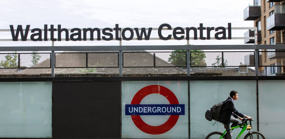 Bicycle outside Walthamstow Tube Station